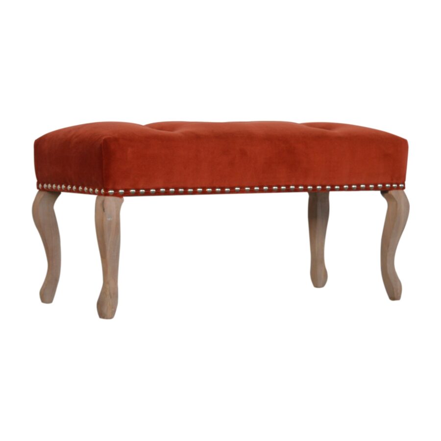 in1392 french style rust velvet bench