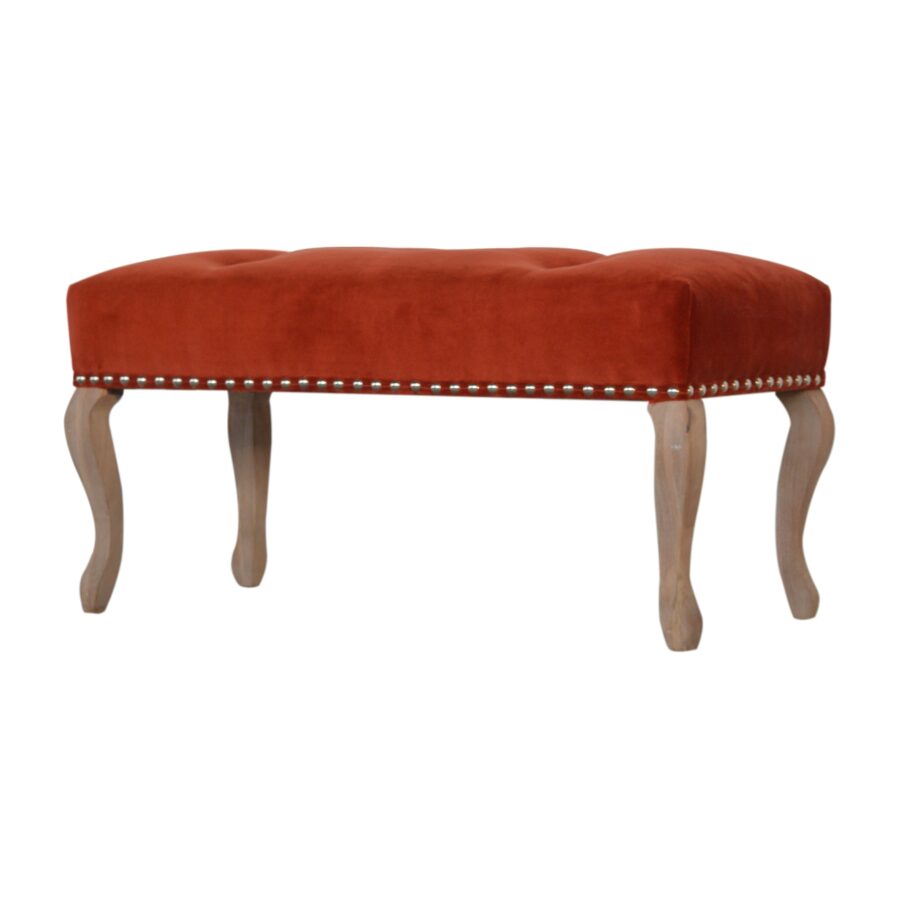 in1392 french style rust velvet bench