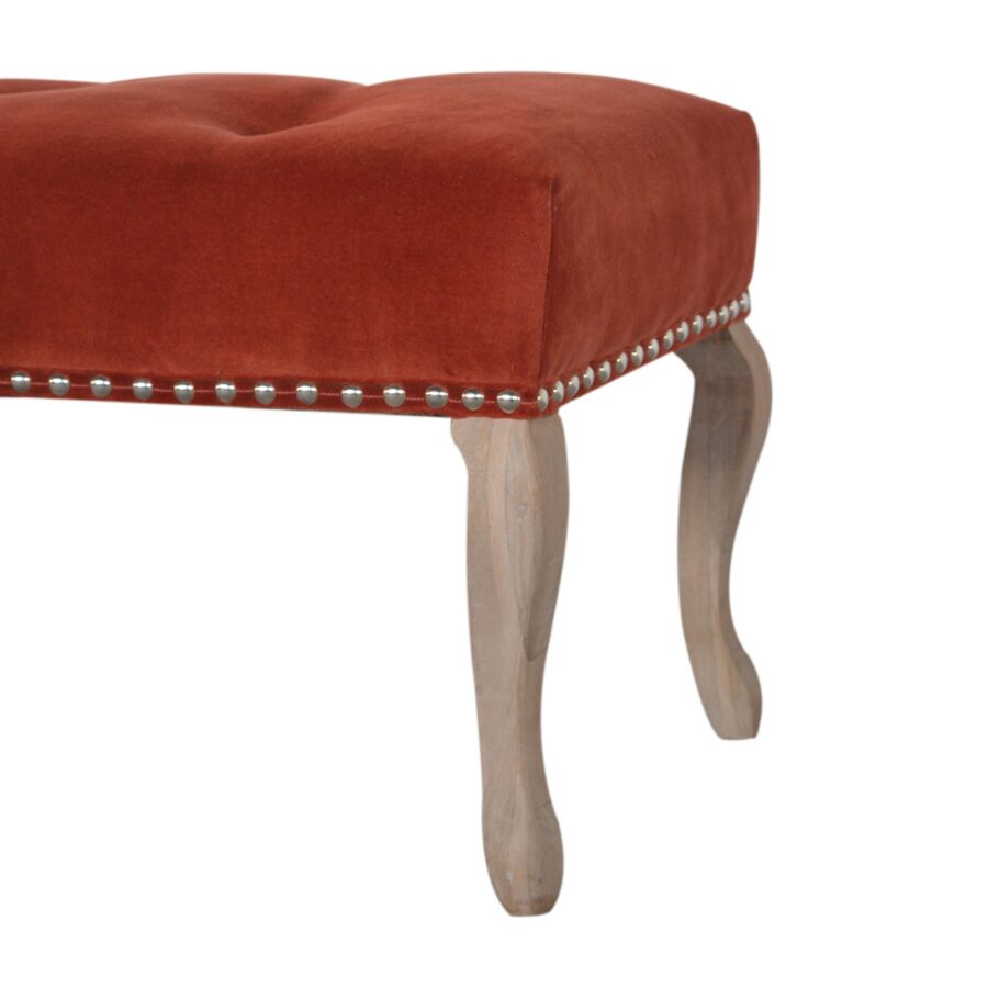 in1392 french style rust velvet bench