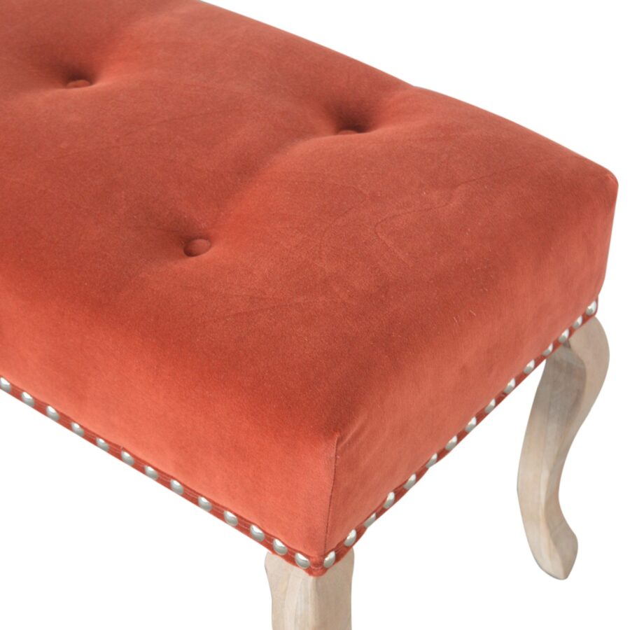 in1392 french style rust velvet bench