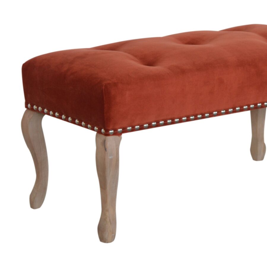 in1392 french style rust velvet bench