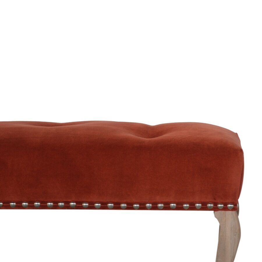 in1392 french style rust velvet bench