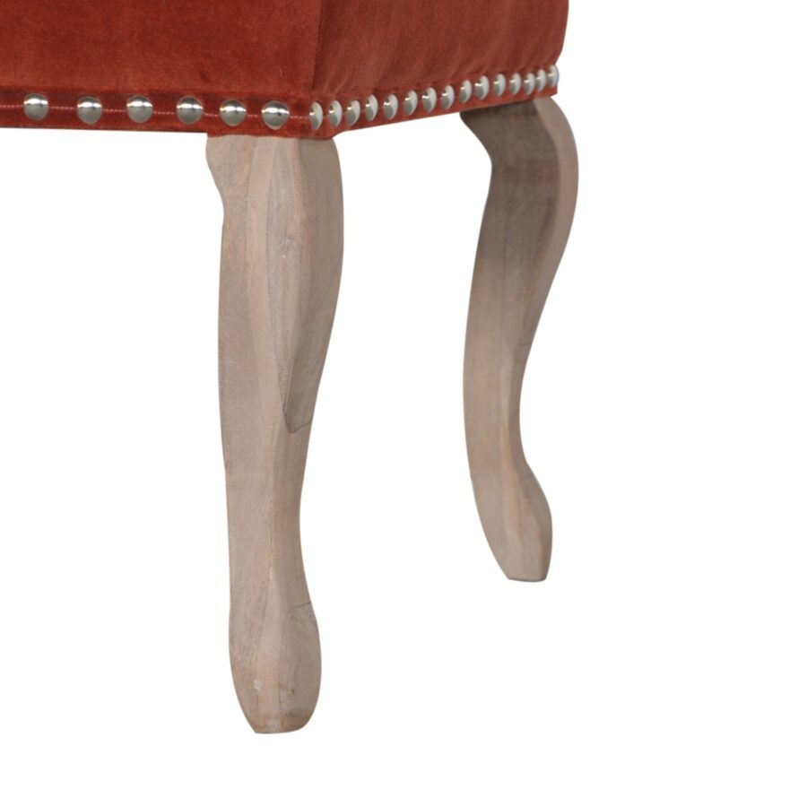 in1392 french style rust velvet bench