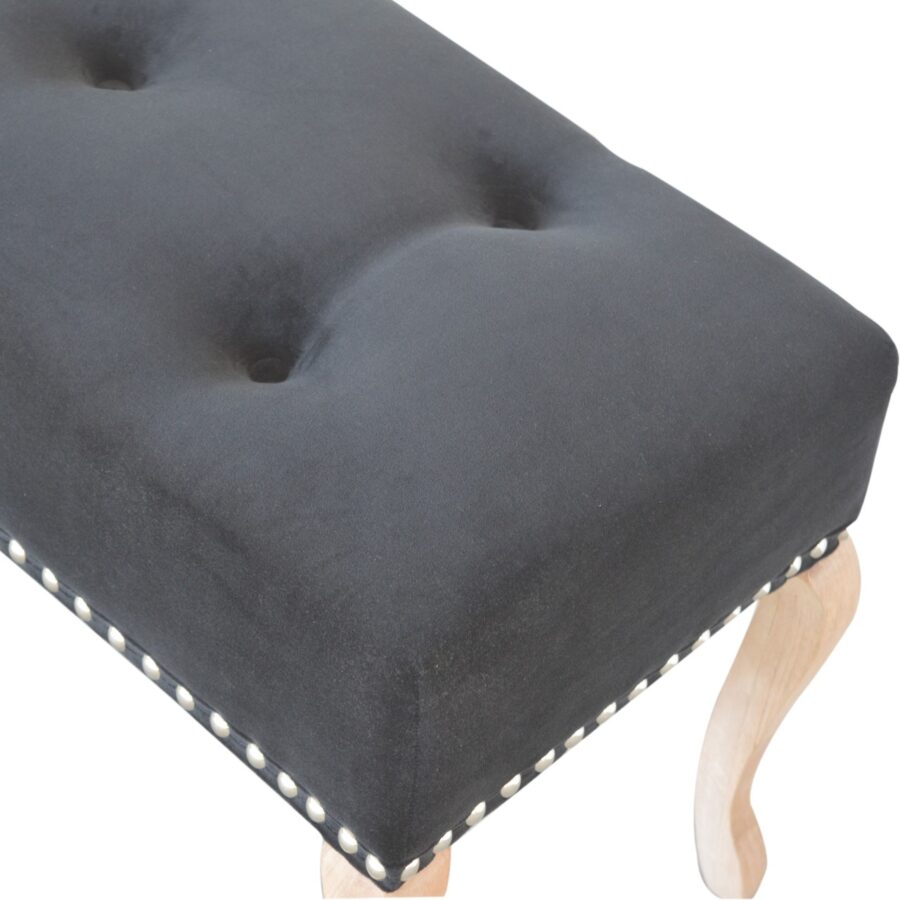 in1393 french style black velvet bench