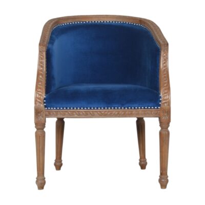 in1403 royal blue velvet occasional chair