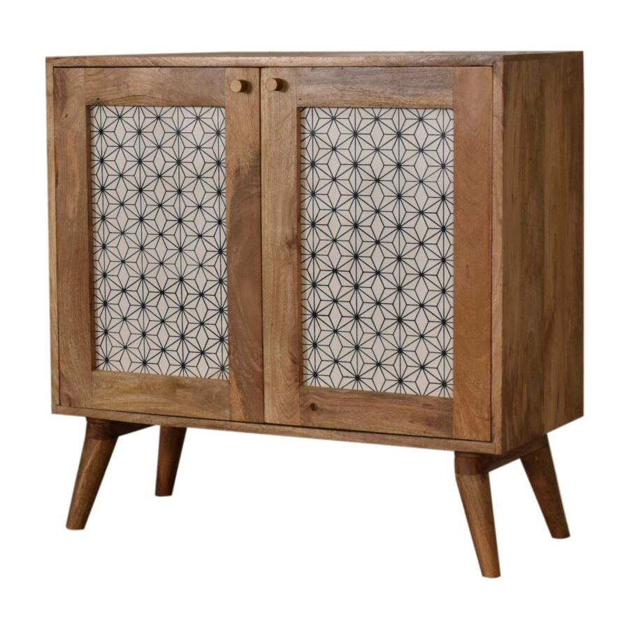 in1640 geometric screen printed cabinet