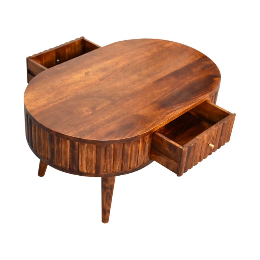 in3553 stripe chestnut coffee table