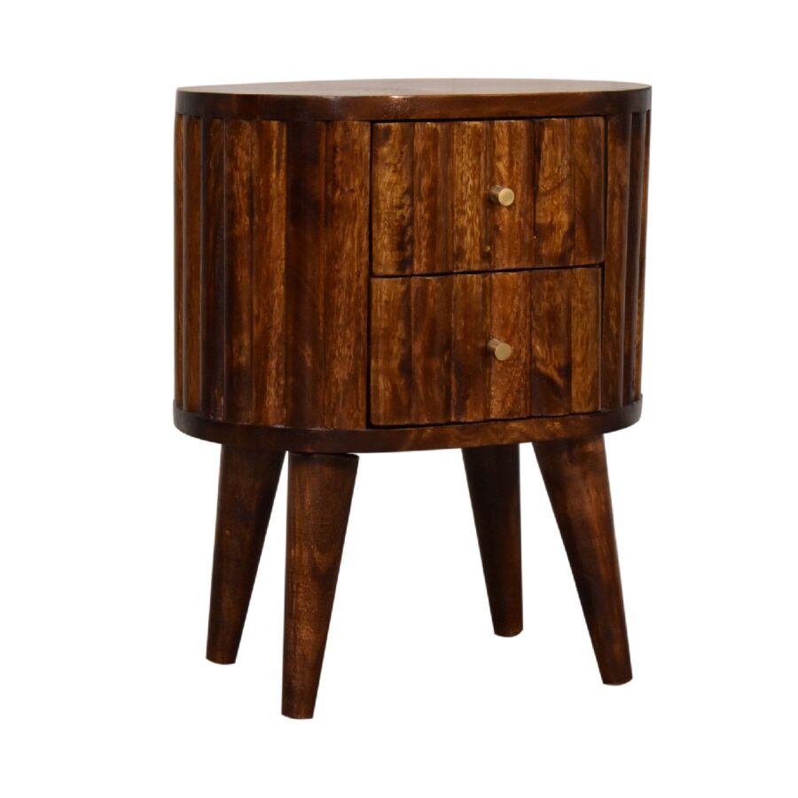 in3554 stripe chestnut bedside