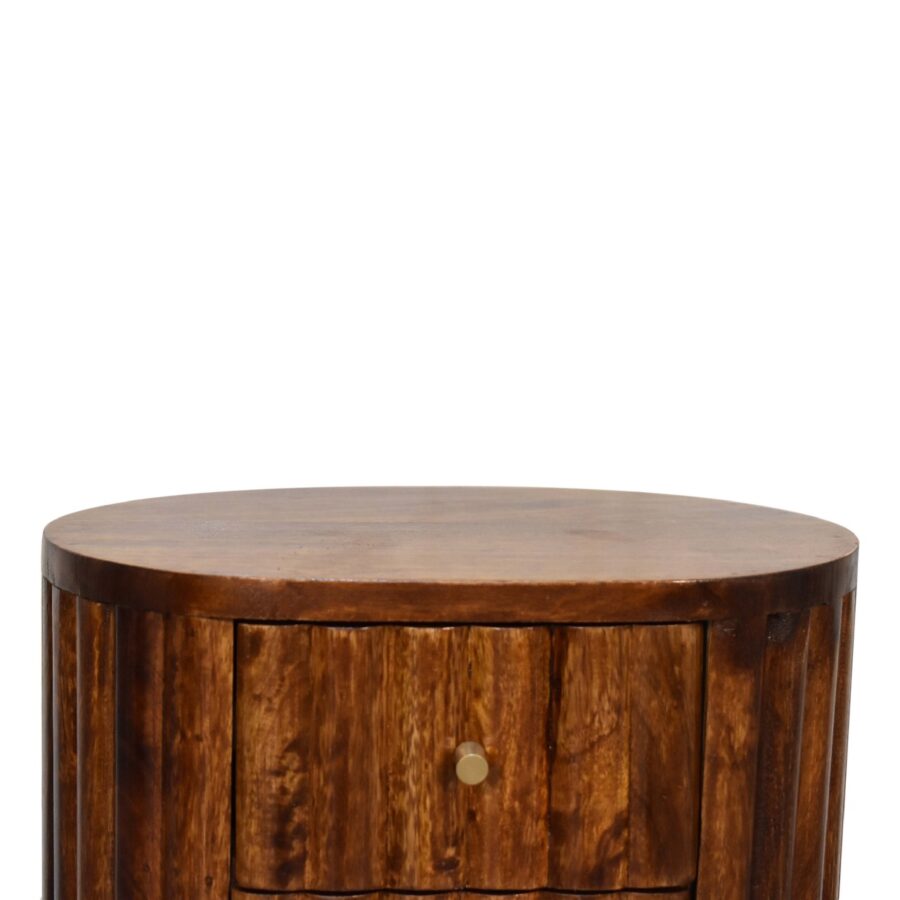 in3554 stripe chestnut bedside