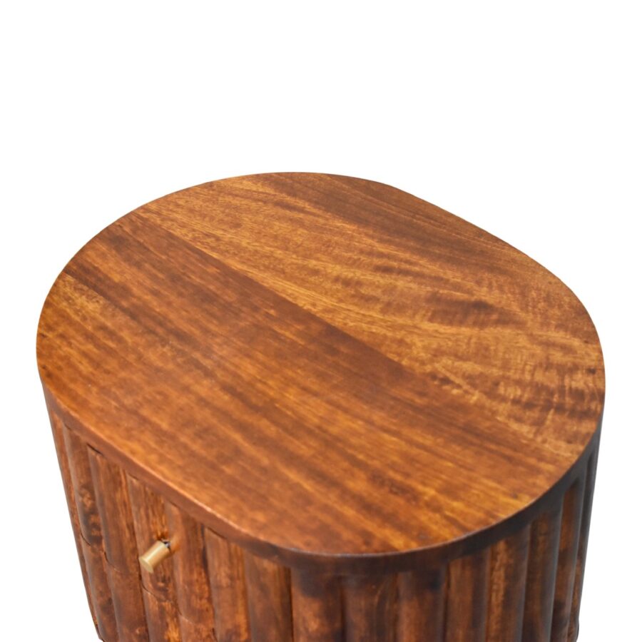 in3554 stripe chestnut bedside