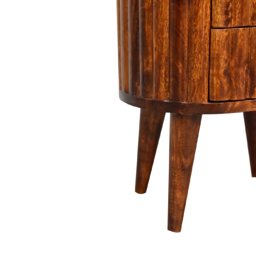 in3554 stripe chestnut bedside