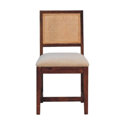 in3587 rattan boucle chestnut chair