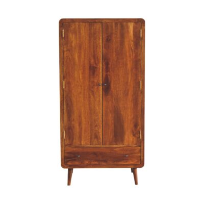 in3589 curved chestnut wardrobe