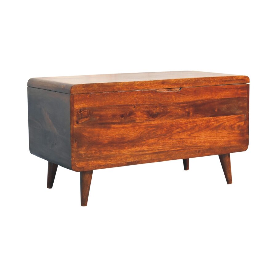 in3593 curved chestnut blanket box