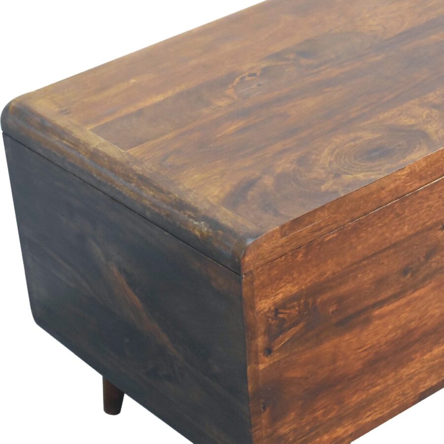 in3593 curved chestnut blanket box