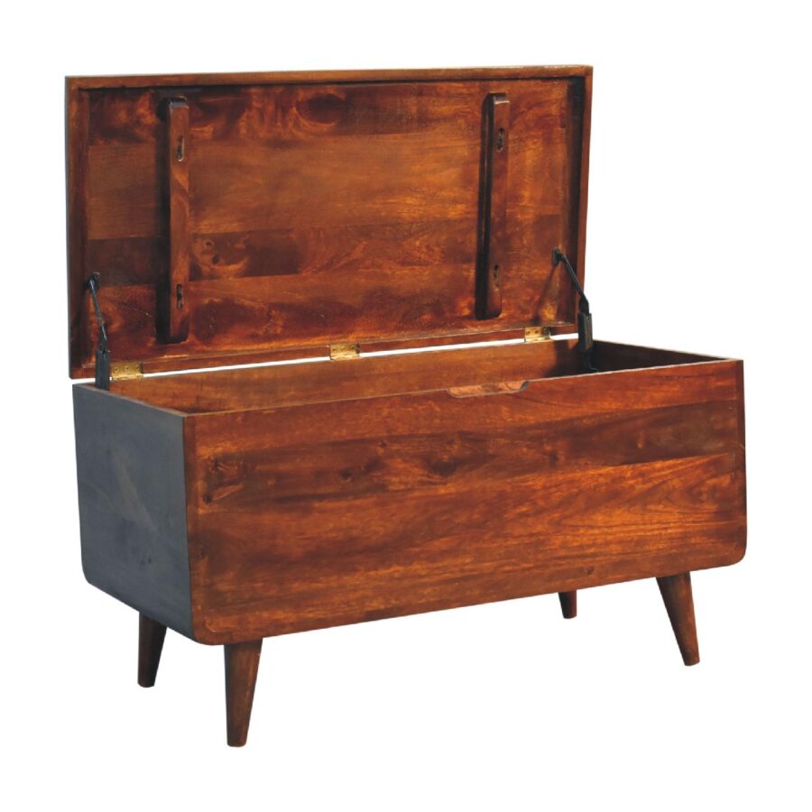 in3593 curved chestnut blanket box