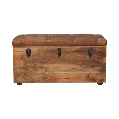 in3583 buffalo hide oak ish storage trunk