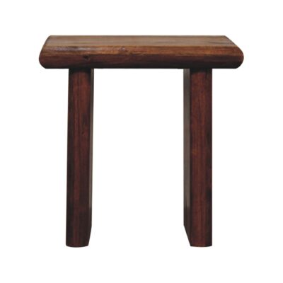 Wooden stool on white background