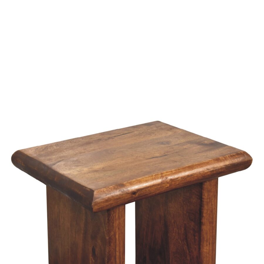 Wooden stool on white background